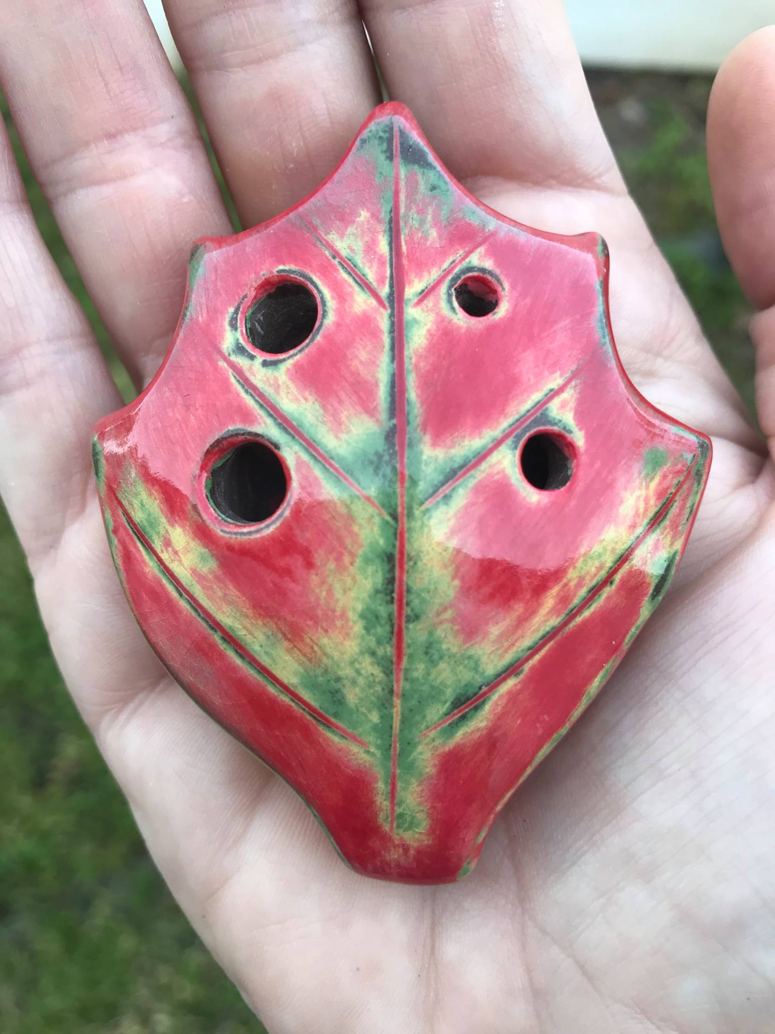 Soprano 6 Hole Maple Leaf Key Of C Autumn Finish Imperial City Ocarina